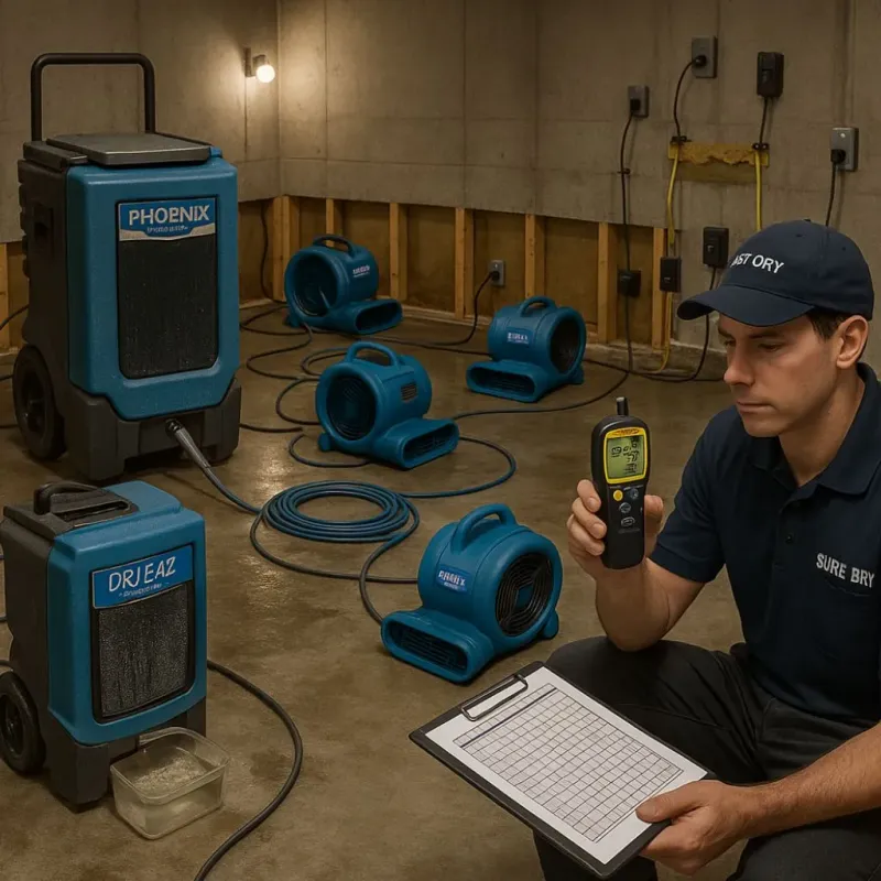 Structural Drying and Dehumidification process in Lyndhurst, NJ